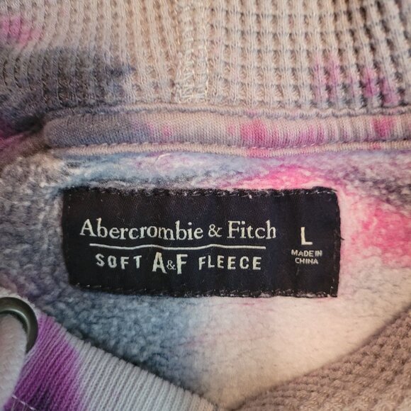 Abercrombie & Fitch Hoodie L Tie Dye Soft Fleece Stretch Pocket Front - Picture 4 of 10